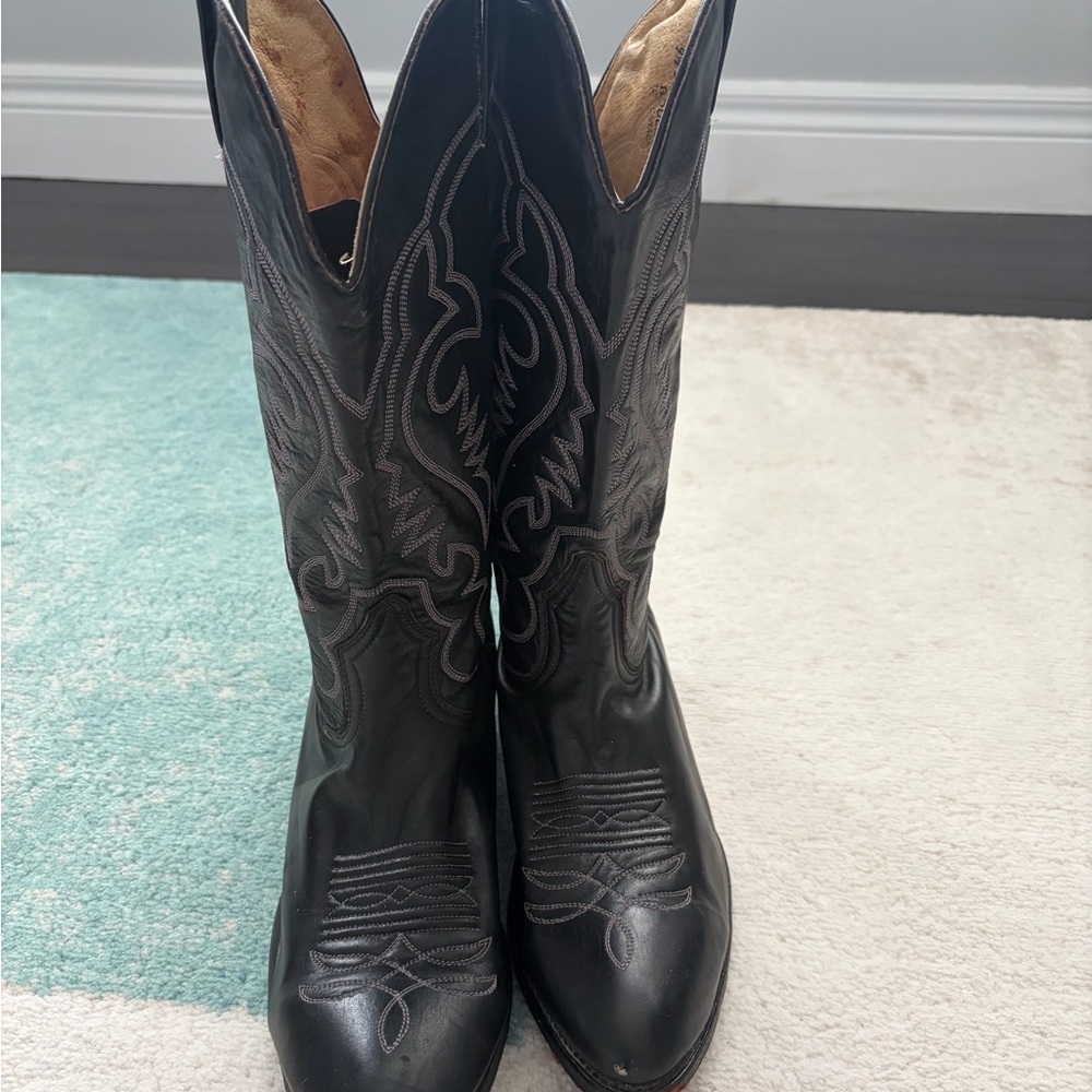Boulet Black Cowboy Boots